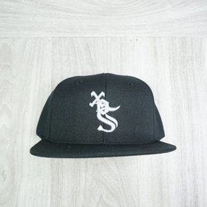 Upside Down Chicago Black Snapback Hat